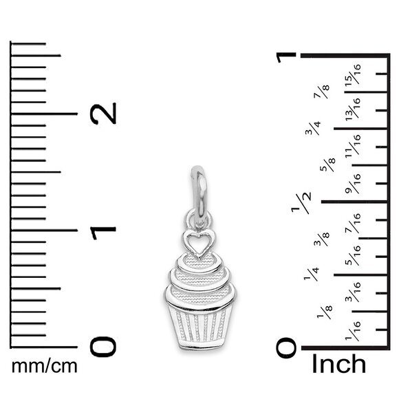 925 Sterling Silver Cupcake Charm - Birthday Jewelry Gifts for Her - Picture 4 of 6